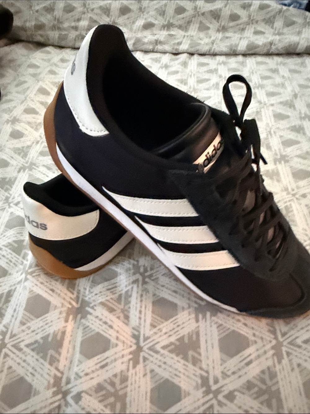 adidas Women’s Black White Gum Athletic Sneakers